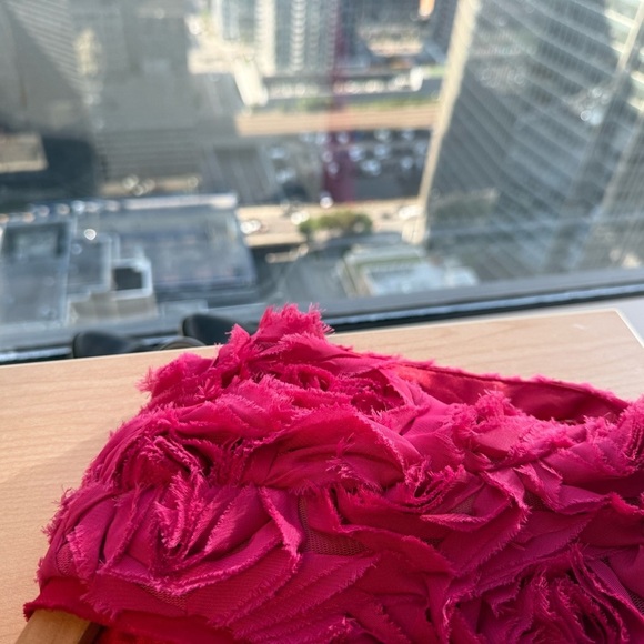 Pink Tartan elevates 3D Rosette Dress - size 6 in very very good cond Vivid! - Picture 5 of 13